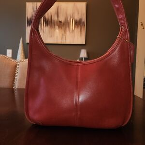 Coach Red Leather Hobo Bag